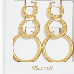 Madewell Twisted Gold Double Hoop Earrings